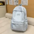 Zaino carino azzurro chiaro a pois per donna, grande capacità stile college borsa da scuola - Borsa Singola / Blu