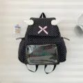 Zaino vintage a pois coreano da donna grande capacità ali di balletto borsa ita carina dolce - pois neri