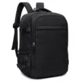 Zaino da viaggio minimalista nero classico, grande borsa impermeabile per il lavoro quotidiano. - Nero