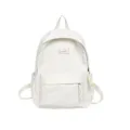 Zaino minimalista monocolore per studenti borsa casual giornaliera da donna di colore bianco - Bianco
