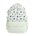 Zaino per studenti con cucciolo di cartone animato verde chiaro, borsa casual maculata. - Taglia L / Verde