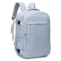 Zaino casual minimalista azzurro chiaro, grande capacita viaggio borsa da lavoro donna. - Celeste