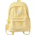 Zaino giallo con motivo a stelle Borsa scolastica casual di grande capacità alla moda - con portachiavi / Giallo
