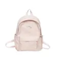 Zaino casual rosa da donna, elegante zainetto scolastico minimalista con tasca frontale. - Rosa