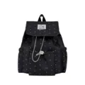 Zaino con pois e fiocco stile coreano carino borsa casual versatile per donne e ragazze - Nero