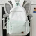 Zaino con stelle di cartone stile coreano da donna, borsa scolastica carina con grande capacità. - Verde