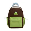 Cute brown and green canvas backpack school bag for women casual daily use variant - Zongzi