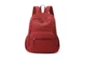Zaino casual minimalista rosso, zainetto da viaggio leggero con tasche multiple con zip per pendolari. - Rosso
