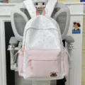 Korean style cartoon star backpack women niche design large capacity student school bag - Pink