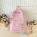 Pink cute heart backpack for women, large capacity school bookbag, casual chic daypack. - 30x13x40cm / Pink