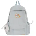 Zaino casual azzurro chiaro con ricamo di cavallo, grande capacità per la scuola. - Taglia L / Azzurro