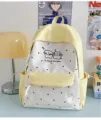 Zaino da studente colorblock a pois in stile giapponese carino giallo e bianco casual borsa - senza ciondolo / Giallo