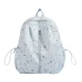 Zaino azzurro con stampa di stelle, elegante borsa scolastica per studenti, zainetto casual carino. - con portachiavi / Azzurro
