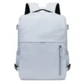 Zaino minimalista grigio chiaro tinta unita, grande capacità per viaggio e tempo libero. - 30x18x39cm / Azzurro