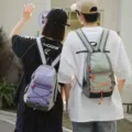 Zaino da viaggio casual in tela stile coreano leggero all'aperto mini borsa pratica - Verde militare