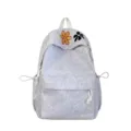 Zaino grigio casual con ricamo di fiori, grande borsa scolastica per donne e uso quotidiano. - Grigio