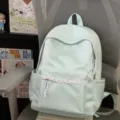 Sac à dos décontracté vert menthe pour femmes, jolie bordure en dentelle, grande capacité. - Avec Pendentif / Vert