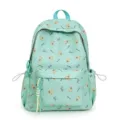 Zaino verde menta con stampa di orsetto carino, grande capacità, stile college per studenti. - Verde