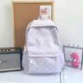 Zaino con pois viola dolce da donna grande capacità borsa scolastica tempo libero - con portachiavi / Viola
