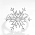 Silver snowflake napkin ring for Christmas party table decor metal napkin holder detail - Silver