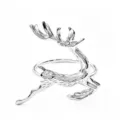 Detailed close-up of the silver reindeer napkin ring showing metallic shine and refined shape. - Silver
