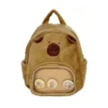 Zaino in peluche capibara carino borsa scolastica cartone animato kawaii per ragazze - 22x12x27cm / Marrone