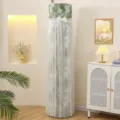 Vertical floor standing air conditioner cover floral pattern with white lace mesh home decor - Universal for AC Height 180 / Flower Princess Green