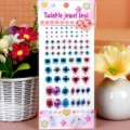 Acrylic diamond rhinestone sticker face crystal gem stickers for phone decoration DIY crafts - Heart / Pink Blue Purple