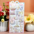 Cute cartoon 3D puffy sticker sheet details showcasing adorable cats and rabbits design. - 02 Rabbit Cat