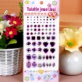 Acrylic rhinestone stickers crystal diamond face gems for DIY crafts and phone decor. - Heart / Purple
