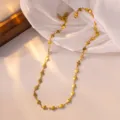 Minimalistische Herz-Gliederkette aus Titanstahl für Damen schicke goldene Kette - Halskette / Gold