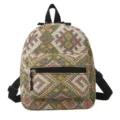 Etnischer Stil kleiner Damen Rucksack, lässiger trendiger Muster Mini Tagesrucksack. - Grün