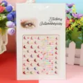 3D Face and Nail Art Stickers Cresent Moon Rhinestones Body Makeup Gems Variant Item - 09 Colorful