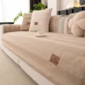 Housse de coussin de canapé en peluche épaisse automne hiver, assise beige chaude et antidérapante. - 70*70cm / Kaki