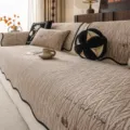Housse de canapé en chenille antidérapante protecteur texturé pour meubles de salon. - Sac de Chance Irrégulier-Café / 70*70cm