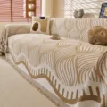 Vintage style sofa cover blanket, universal four seasons retro wave pattern knitted throw. - 180*130cm / Khaki