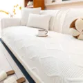 Housse de Canapé Matelassée Blanche Douce Antidérapante Variante pour Salon Décoration - 70x70cm / Blanc