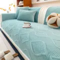 Housse de coussin de canapé brodée en peluche cristal épaissie antidérapante protecteur - 70x70cm / Vert