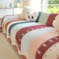Bunte gestreifte Chenille Sofabezug, rutschfeste Dekorative Sofadecke im Dopamin-Stil. - 180x130cm / Regenbogen