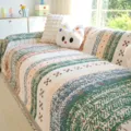 Dopamin Chenille Sofabezug Vollabdeckung Rutschfest Kratzfest Couchdecke Haushaltsdeko - 180x130cm / Grün Mehrfarbig