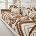 Fodera per cuscino da divano in peluche boho rétro, calda copertura invernale accogliente. - 70*70cm / Caffè
