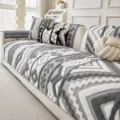 Fodera per divano in ciniglia ciuffata grigio bianco cuscino geometrico moderno decoro - 70*70cm / Grigio
