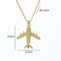 Gold Airplane Pendant Necklace, Sparkly Rhinestone Aviation Clavicle Chain Variant - Pave Airplane Style / Gold