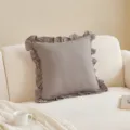 Grey waffle ruffled pillow cover chenille throw cushion decorative cushion for sofa bed decor - 30*50cm Pillowcase / Style-Light Gray