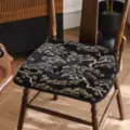 Chenille Stuhlkissen im Vintage Stil Stuhlauflage rutschfest für Esszimmer Büro - Songyun-Vintage Schwarz / Quadratisch 40*40cm