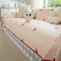 Frisse kersenprint bankhoes, universeel voor alle seizoenen, antislip volledige bescherming hoes. - 180*130cm / Zoete Kers