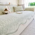 Minimalist chenille sofa cover with anti-slip design and matching pillows for living room. - 70*70cm / Green