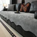 Grey corduroy sofa cover modern anti-slip cushion living room furniture protector universal fit - 70*70cm / Dark Gray
