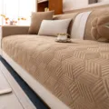 Housse de canapé matelassée géométrique en velours hollandais kaki tapis protecteur - 70*70cm / Café