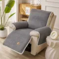 Housse de fauteuil en velours de coton peluche, epaisse et chaude, variante gris - 200*63cm / Gris